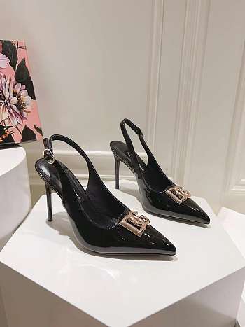 Dolce & Gabbana Slingback Black Pump Patent 9.5cm