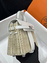 Hermes Kelly Picnic Mini Bag White Silver 19cm - 6