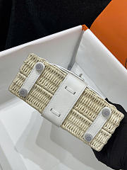 Hermes Kelly Picnic Mini Bag White Silver 19cm - 5