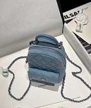 Chanel 25C Mini Backpack Blue Denim 18x13x9cm - 2