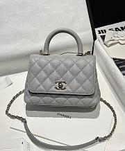 Chanel Mini Coco Handle Bag Grey Caviar 18x13x9cm - 1
