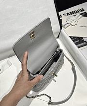 Chanel Mini Coco Handle Bag Grey Caviar 18x13x9cm - 6