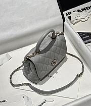 Chanel Mini Coco Handle Bag Grey Caviar 18x13x9cm - 5