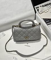 Chanel Mini Coco Handle Bag Grey Caviar 18x13x9cm - 4