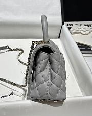 Chanel Mini Coco Handle Bag Grey Caviar 18x13x9cm - 3