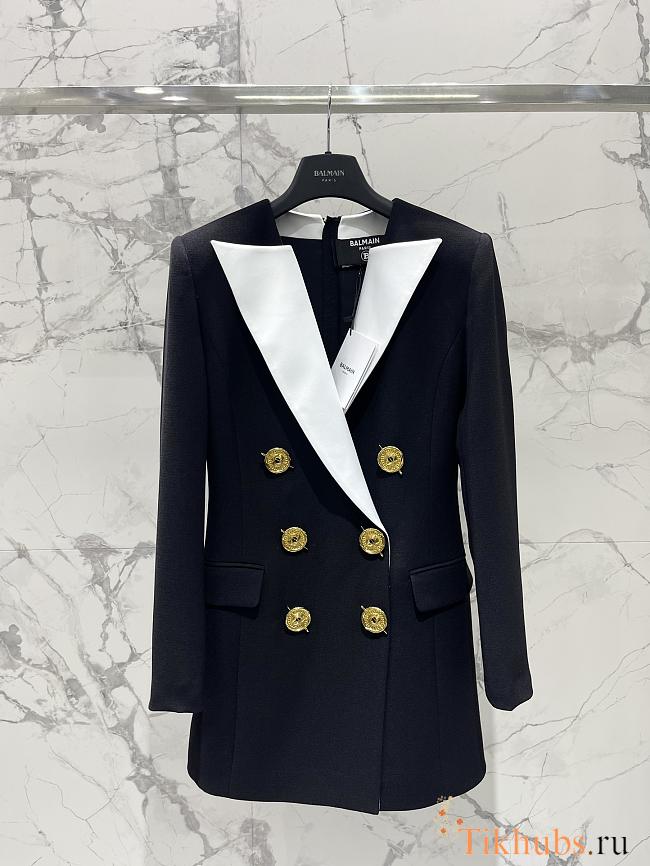 Balmain Short Dress With Satin Finish - 1
