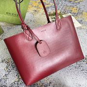 Gucci Reversible GG Supreme Leather Blooms Red Tote 38x28x12cm - 5