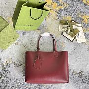 Gucci Reversible GG Supreme Leather Blooms Red Tote 38x28x12cm - 2