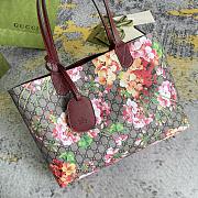 Gucci Reversible GG Supreme Leather Blooms Red Tote 38x28x12cm - 3