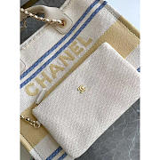 Chanel Shopping Bag Canvas Metal Blue Yellow 34cm - 2