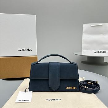 Jacquemus Bambino Bag Blue Suede 24x13x7cm