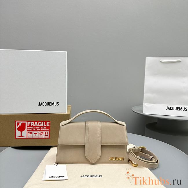 Jacquemus Bambino Bag Beige Suede 24x13x7cm - 1