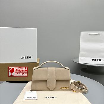 Jacquemus Bambino Bag Beige Suede 24x13x7cm