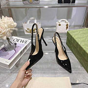 Gucci Signoria Slingback Pump Black Patent Heel 10.5cm - 5