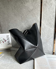 Loewe XL Puzzle Fold Tote Shiny Calfskin Black 42x41x18cm - 3