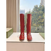 Gucci Horsebit Knee Red High Boots - 3