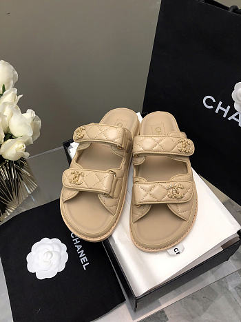 Chanel Beige Sandals Slides 