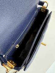 Chanel Mini Flap Bag Handle Caviar Gold Navy Blue 19x14x4.5cm - 5