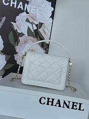 Chanel Mini Flap Bag Handle Caviar Gold White 19x14x4.5cm - 5
