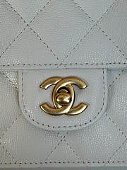 Chanel Mini Flap Bag Handle Caviar Gold White 19x14x4.5cm - 2