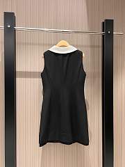 Miu Miu Black Stretch Wool Mini Dress - 2