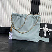 Chanel 22 Handbag Blue Calfskin Gold 39x42x8cm - 6