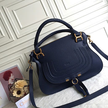 Chloe Marcie Double Carry Bag Navy Blue 36x12x28cm