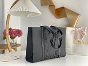 Chloe Large Woody Tote Bag Black Calfskin 45x33x13cm - 6