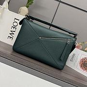 Loewe Large Puzzle Bag Calfskin Green 33x21.5x14.7cm - 3