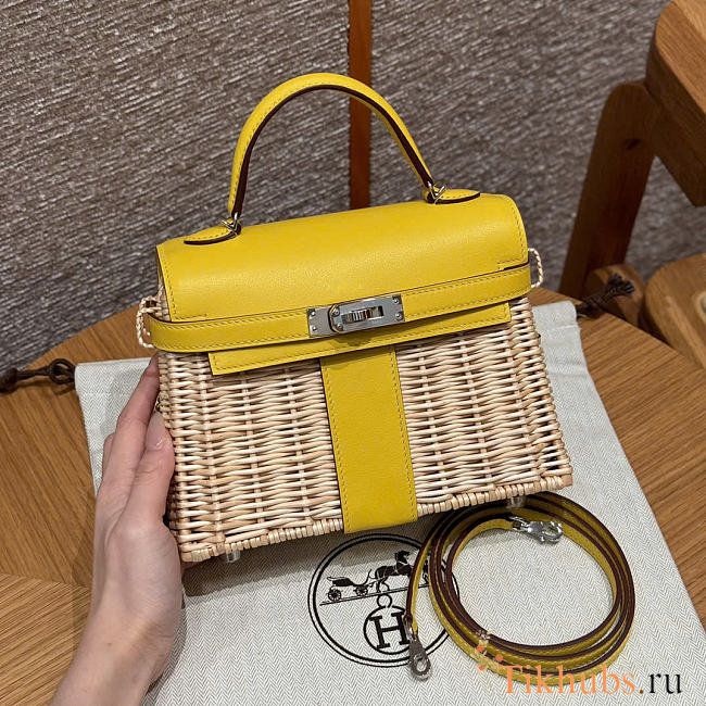 Hermes Kelly Picnic Mini Bag Yellow Silver  - 1