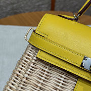 Hermes Kelly Picnic Mini Bag Yellow Silver  - 2