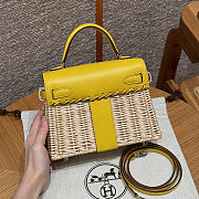 Hermes Kelly Picnic Mini Bag Yellow Silver  - 6