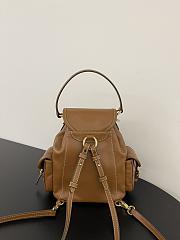 Miu Miu Leather Backpack Cognac 22x18x11.5cm - 3