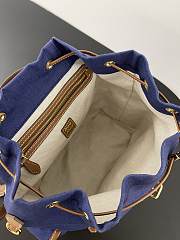 Miu Miu Canvas Leather Backpack Blue 29.5x25x12.5cm - 3