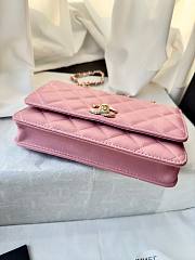 Chanel 24k Top Handle Wallet On Chain Pink Lambskin 19cm - 2
