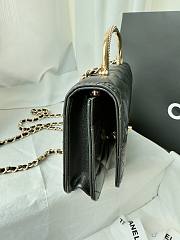 Chanel 24k Top Handle Wallet On Chain Black Lambskin 19cm - 5