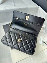Chanel 24k Top Handle Wallet On Chain Black Lambskin 19cm - 3
