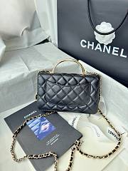 Chanel 24k Top Handle Wallet On Chain Black Lambskin 19cm - 2