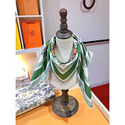 Dior Toile De Jouy Mexico 90 Green Square Scarf 90x90cm - 5