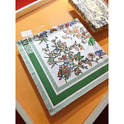 Dior Toile De Jouy Mexico 90 Green Square Scarf 90x90cm - 3