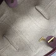 Loro Piana Ghiera Shopper Small Calfskin Wine 28x19x12cm - 5