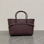 Loro Piana Ghiera Shopper Small Calfskin Wine 28x19x12cm - 4