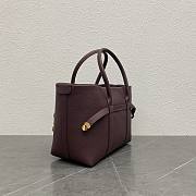 Loro Piana Ghiera Shopper Small Calfskin Wine 28x19x12cm - 2