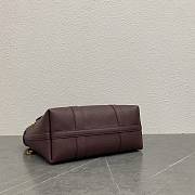 Loro Piana Ghiera Shopper Small Calfskin Wine 28x19x12cm - 3