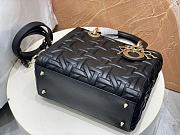 Dior Medium Lady Bag Black Graphic Calfskin 24x21x12cm - 5