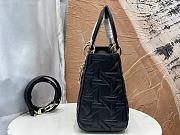 Dior Medium Lady Bag Black Graphic Calfskin 24x21x12cm - 2