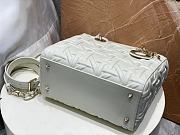 Dior Medium Lady Bag White Graphic Calfskin 24x21x12cm - 5
