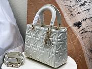 Dior Medium Lady Bag White Graphic Calfskin 24x21x12cm - 2