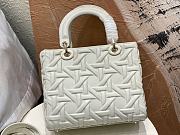 Dior Medium Lady Bag White Graphic Calfskin 24x21x12cm - 3