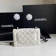 Chanel Wallet Chain Woc White Black Caviar 19cm - 6